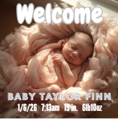 Birth Announcement 2x2 Magnets
