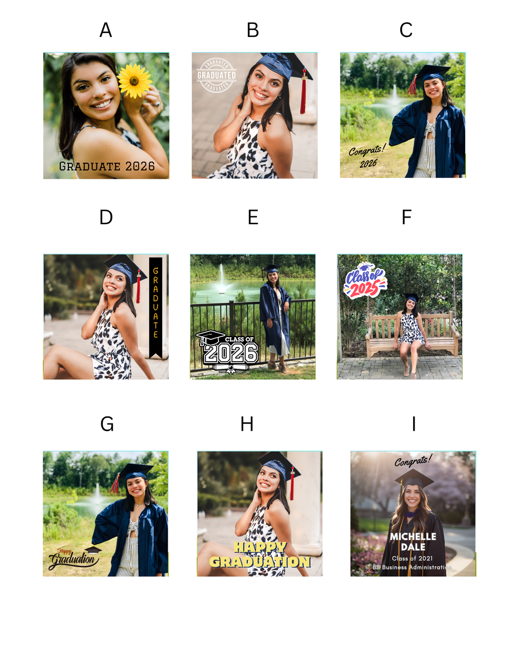 Graduation 2x2 Magnet Packages