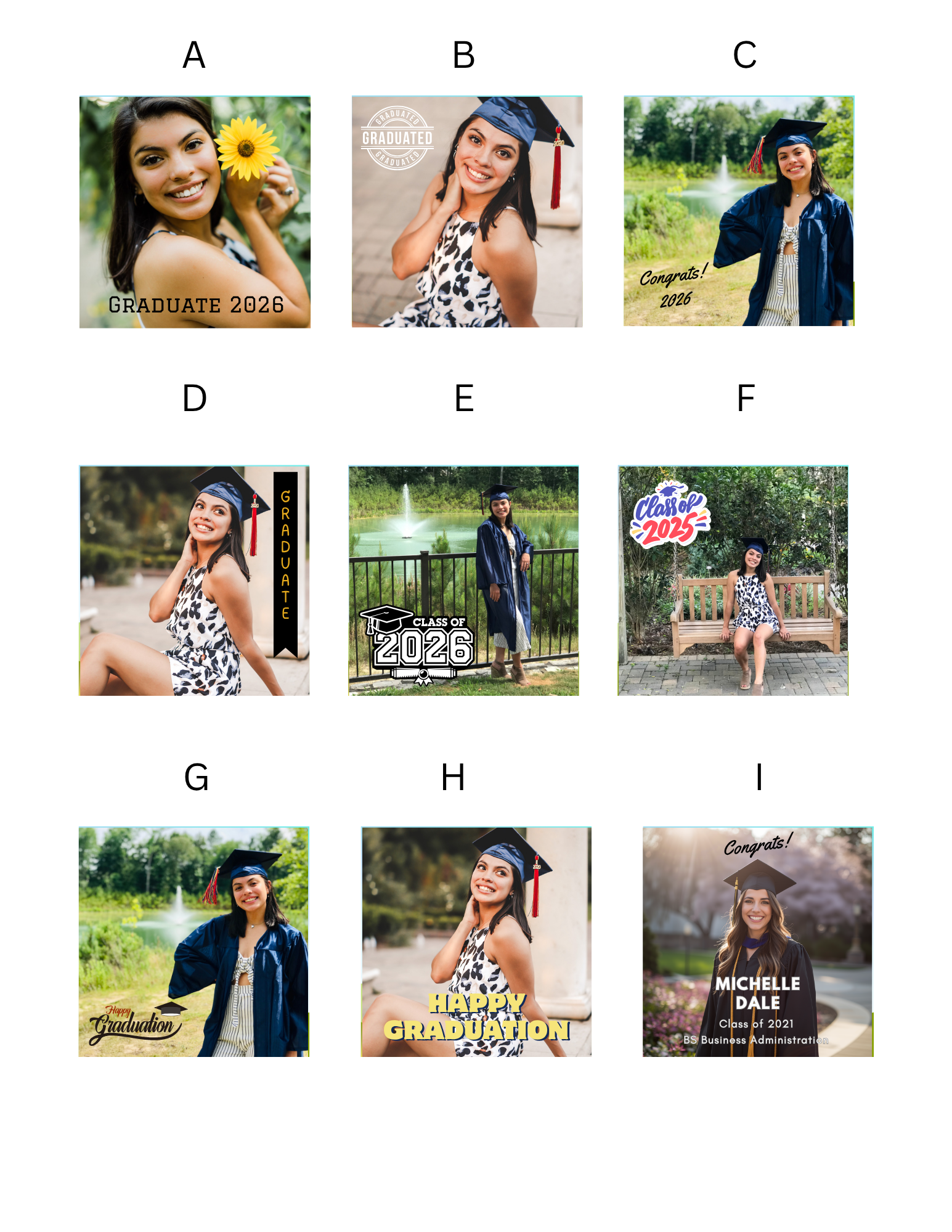 Graduation 2x2 Magnet Packages